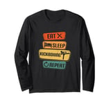 Eat Sleep Kickboxing Repeat Funny Kickboxer Long Sleeve T-Shirt