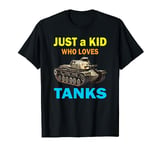 Kid Who Loves Tank M48 Patton Cold War Gamer Tank Battle Fan T-Shirt