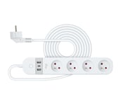 Älykäs jatko kaapeli kytkimellä 4Z + 2xUSB-A+1xUSB-C 1,5m Wi-Fi Tuya valkoinen