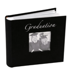 Juliana Black Fabric Graduation Album Holds 100 x 6x4 Prints - Perfect Gift