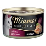 Miamor Fine Filets 1 x 100 g - kana, kinkku & riisi hyytelössä