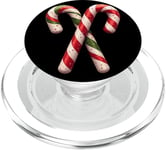 Canne à sucre de Noël classique festive, motif bonbon PopSockets PopGrip pour MagSafe