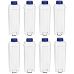 Lot de 8 Filtre eau pour Delonghi DLSC002, Filtre à eau Cartouche à Charbon Actif Compatible avec Machines à café ecam, esam, etam