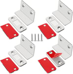 4pcs Ultra Mince Loquet de porte magnétique Aimants Fermeture Adhésif Magnétiques Meuble Aimanté Puissant pour Porte Coulissante D'armoires