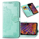 IMEIKONST Wallet Case for Motorola Moto Edge, Mandala Embossed Phone Case Premium PU Leather with Card Slot Holder Flip Magnetic Stand Cover for Motorola Moto Edge Mandala Green SD