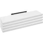 Lot de 4 Étagère murale cube en bois mdf, Étagère pour livres-CD-DVD, Étagère à fixation invisible, 100x22, 9x3, 8cm, Blanc - Woltu