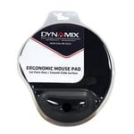 DYNAMIX Ergonomic Mouse Pad with Supporting Gel Palm Rest. Dimension 250x210x23mm. Ultra Smooth Surface with Contoured Edges to Provide Additional Comfort. Non-Skid Base. Black Colour (p/n: MR-GEL07)