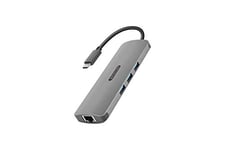 Sitecom USB-C Multi Adaptateur -HDMI, USB-C Power, SD + Micro SD, Gigabit Ethernet, 3,5mm Audio, USB 3.0 Avec USB-C Power Delivery
