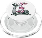 Lapin de Pâques sur vélo elliptique Gym Fitness Workout PopSockets PopGrip pour MagSafe