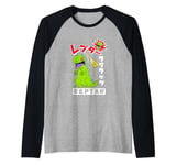 Rugrats Iconic Famous Reptar Attack Retro Kanji Chest Poster Raglan Baseball Tee