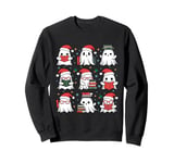 Ghosts Wearing Santa Hats Reading Books Christmas Book Lover Sweatshirt