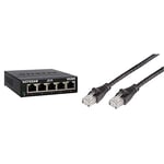 NETGEAR GS305-300PES Switch Ethernet Métal 5 Ports Gigabit (10/100/1000) & Amazon Basics Câble réseau Ethernet RJ45 catégorie 6-3 m - 5 câbles