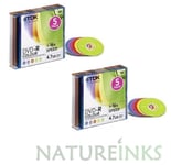 50 TDK DVD-R Colour Blank DVD Discs 16x 4.7GB 120 mins Slim Jewel Coloured Case