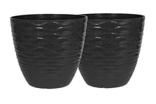 Plant Avenue Plastic Plant Pot, Charcoal, Large