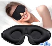 Gritin 100% Blackout Sleep Masks for Women & Men - Zero Eye Pressure Black 