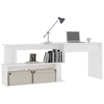 Decdeal - fimei Bureau d'angle Blanc 200x50x76 cm Aggloméré