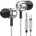 Earphones Wired, In ear Headphones Wired with Pure Sound and Strong Bass, Noise Isolating, Lightweight, 3.5mm Earbuds Wired for Samsung, iphone, Android, Tablet, iPad, MP3 and Other 3.5mm Devices