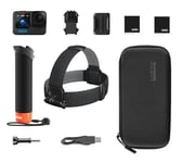 GoPro HERO12 Accessory Bundle - Includes HERO12 Black Camera, The Handler (Floating Hand Grip), Head Strap 2.0, Enduro Rechargeable Battery (2 Total), and Carrying Case