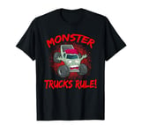 Zombie Cartoon Monster Trucks Rule Big Size Car SUV T-Shirt