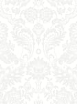 Graham & Brown Gothic Damask Flock Wallpaper, White