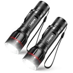 Lepro Lampe Torche LED, LE2050 Lampe de Poche LED Ultra Puissante, 5 Modes D'éclairage, Zoomable, IPX4 Étanche pour Camping Randonnée Urgence Pêche Cadeau Urgence Coupure de Courant, Lot de 2