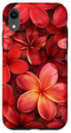 iPhone XR Red Frangipani Flowers Plumeria Flower Pretty Garden Hawaii Case