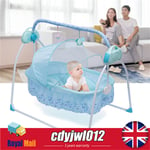 Power Baby Crib Cradle Intelligent Bluetooth Newborn Auto-Swing Bouncer Bed
