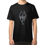 Skyrim-logotyp - järn präglad i granit-t-shirt XXL