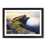 Big Box Art Lighthouse in The Isle of Skye Painting Framed Wall Art Picture Print Ready to Hang, Black A2 (62 x 45 cm)