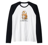 Funny Fluffy Big Cat Says:I'm not Fat, Adorably Chunky Tiger Raglan Baseball Tee