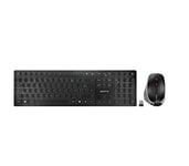 CHERRY DW 9500 Slim, Ensemble Clavier et Souris sans Fil, Disposition française (AZERTY) Connexion Bluetooth ou par Technologie Radio, Rechargeable, Souris Ergonomique pour droitiers, Gris Anthracite