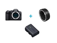 Appareil photo hybride Canon EOS R6 Mark II nu Noir + Bague d'adaptation Canon pour objectif EF et EF-S sur boitier EOS-R + Batterie Canon LP-E6NH