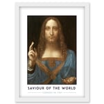 Leonardo Da Vinci Saviour Of The World Salvator Mundi Painting Artwork Framed Wall Art Print A4