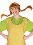 Pippi Longstocking Wig Ginger Plaits Girls Womans Fancy Dress Book Tv Character