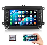 CAMECHO Andriod 13 Car Stereo for VW Golf 5 Polo Skoda,7 Inch Double DIN Touch Screen Bluetooth Car Stereo with Sat Nav WIFI/FM/RDS USB Mirror Link SWC