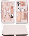 Kit Manucure Coupe Ongle Professionnel,18 Pcs Manicure Kit Complet Kit Ongle Kit Pedicure Pour Outils, Coupe Et Polissage Pour Manucure Et Pédicure Cadeau Femme.