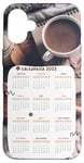 Coque pour iPhone 16 Plus Calendrier mensuel 2025 Date Nouvel An drôle femmes hommes