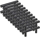 20pcs Poignee Meuble noir Poignée de Meuble Cuisine noir T Poignées Placard Tiroir Noir Entraxe 96mm