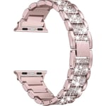 Bling Bands Kompatibel med Apple Watch Band 38mm 40mm 41mm 42mm 44mm 45mm Iwatch Serie 7/6/5/4/3/2/1/se, Dressy Smycken Metall Armband Justerbar Wr Rose Gold 38mm-40mm-41mm