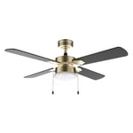 Cecotec - Ventilateur de Plafond avec Lumière EnergySilence Aero 450 GoldBlack - 50 W, Diamètre 106 cm, Lampe Intégrée, 3 Vitesses, 4 Pales Réversibles, Mode Été/Hiver