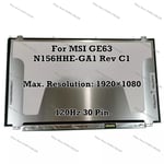 N156HHE-GA1 Rev C1 15.6" FHD 120Hz For MSI GE63 LCD Screen Display Panel 30 Pin