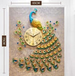 Crystal Peacock Wall Clock Modern Design 3D Clocks Wall klok for Living Room Home Decor Wall Clock Wall,A