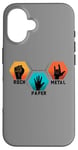 Coque pour iPhone 16 Rock Paper Rock n Roll Band Amateur de musique drôle