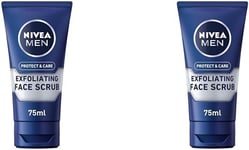 NIVEA MEN Protect & Care Exfoliating Face Scrub (75ml), Invigorating Men's Face