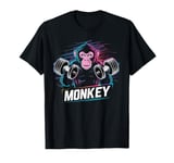 Funny monkey Lifting Weights Gym Workout Animal Fitness T-Shirt