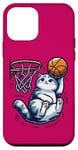 Coque pour iPhone 12 mini Belle idée cadeau design drôle chat qui fait du basketball