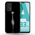 Coque pour Samsung Galaxy A33 5G Animal Girafe Noire