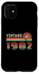 Coque pour iPhone 11 Vintage 1982 Anniversaire Rétro Cassette Tape 42 Ans Cadeaux