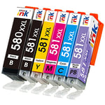 starink 581XXL Ink Cartridges Compatible with Canon 580 & 581 Ink Cartridges for Canon TS8150 TS8152 TS8350 TS8151 TS9150 TS9155 TS8250 TS8251 TS8252 (PGBK/BK/Photo Blue/C/M/Y 6 Pack)