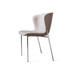 Friends & Founders - Pipe Chair, Chrome Legs - Leather Cat. 7 Royal Nubuck 30253 - Ruokapöydän tuolit - Ida Linea Hildebrand - Beige - Nahka/Metalli
